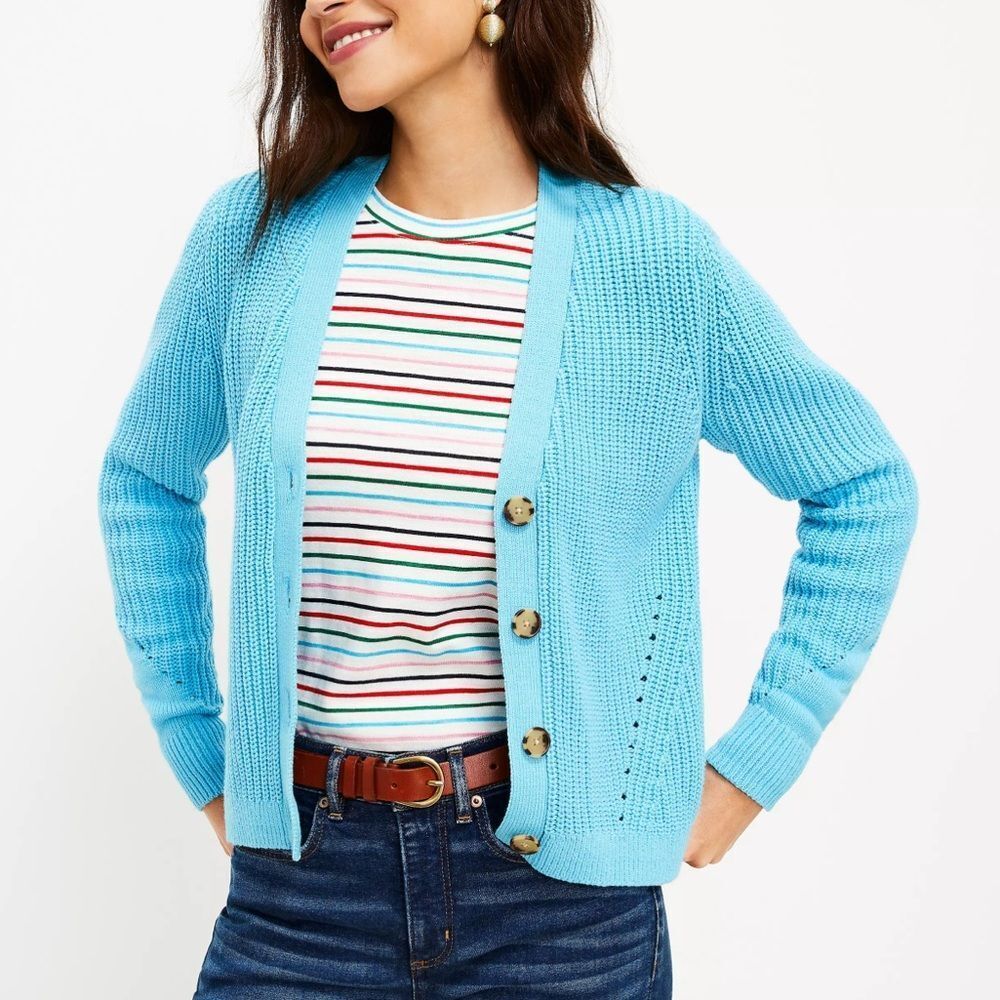 LOFT Blue Women's Cardigan Sweater